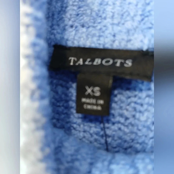 Talbot women's XS scoopneck sweater blue white very soft - Picture 5 of 6